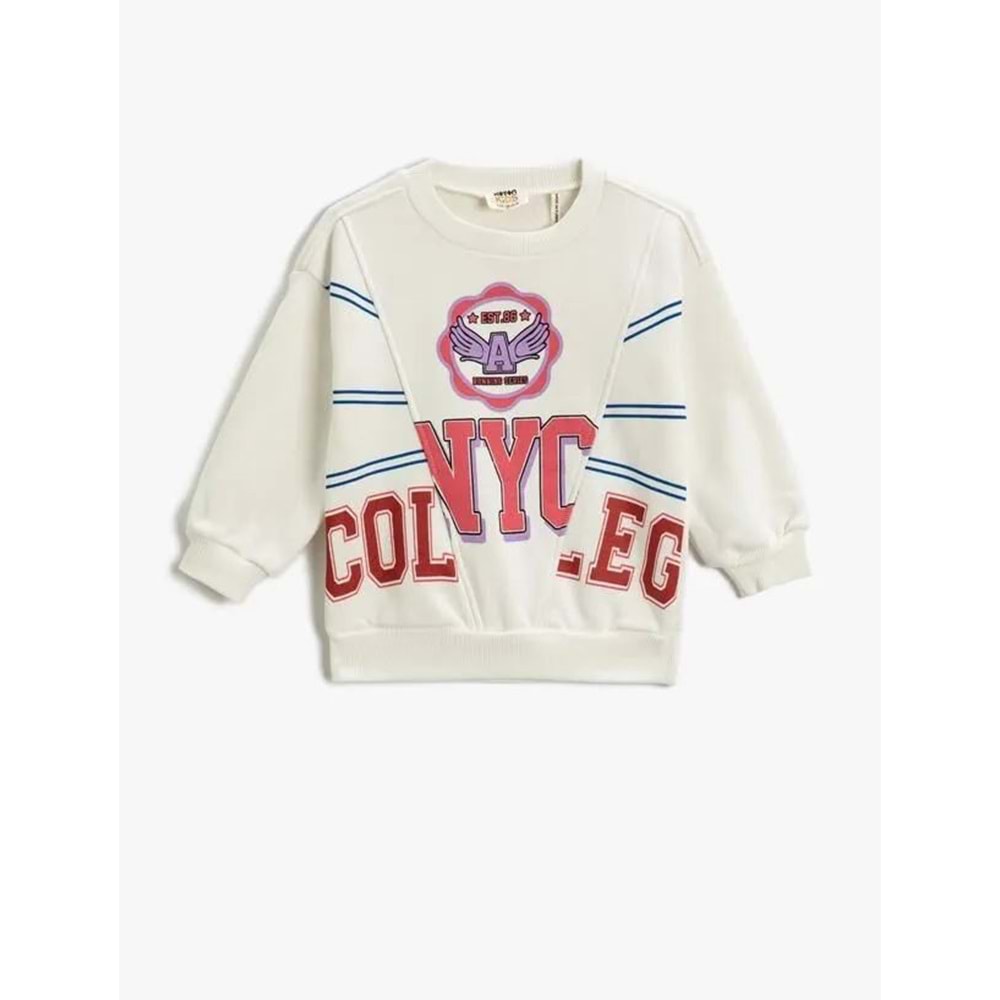 Kız Çocuk Giyim Sweatshirt 3WKG10155AK Ekru