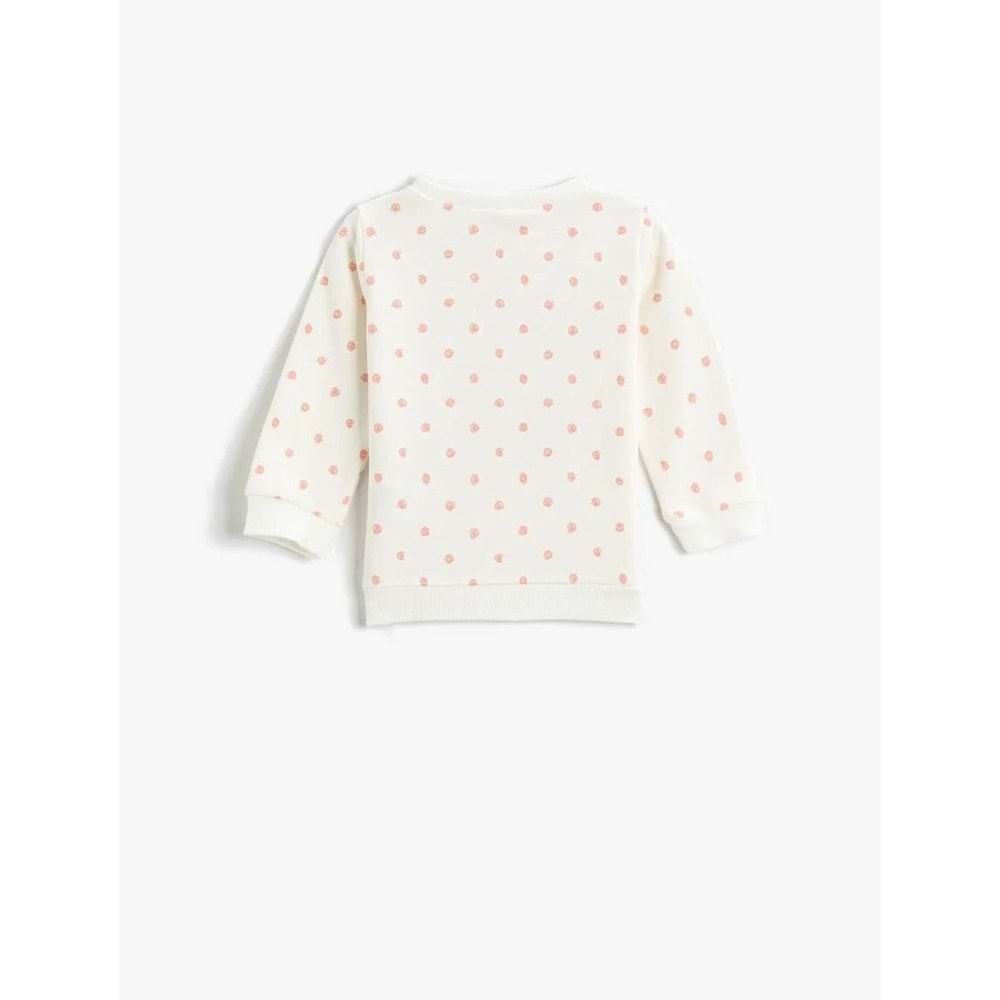 Kız Bebek Giyim Sweatshirt 3WMG10010AK Ekru Desen