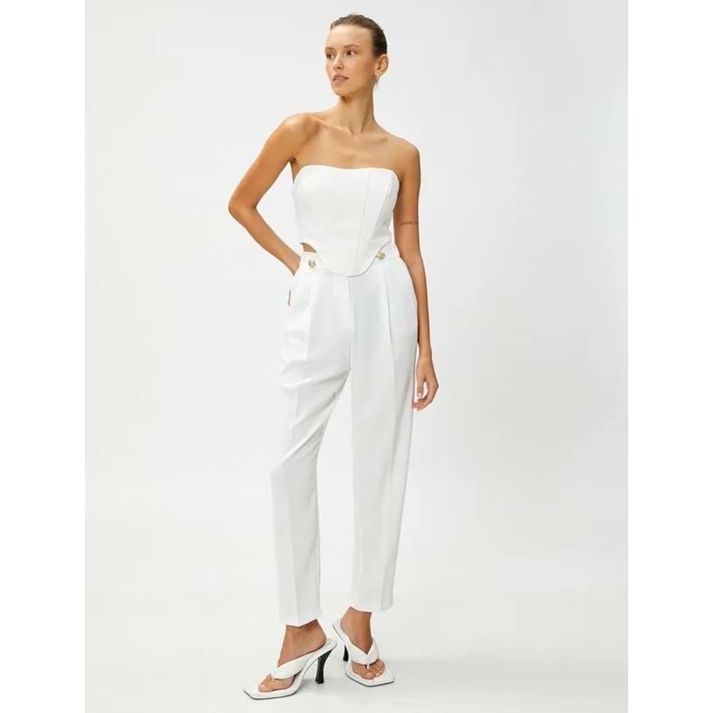 Kadın Giyim Pantolon 3SAK40014CW Kırık Beyaz