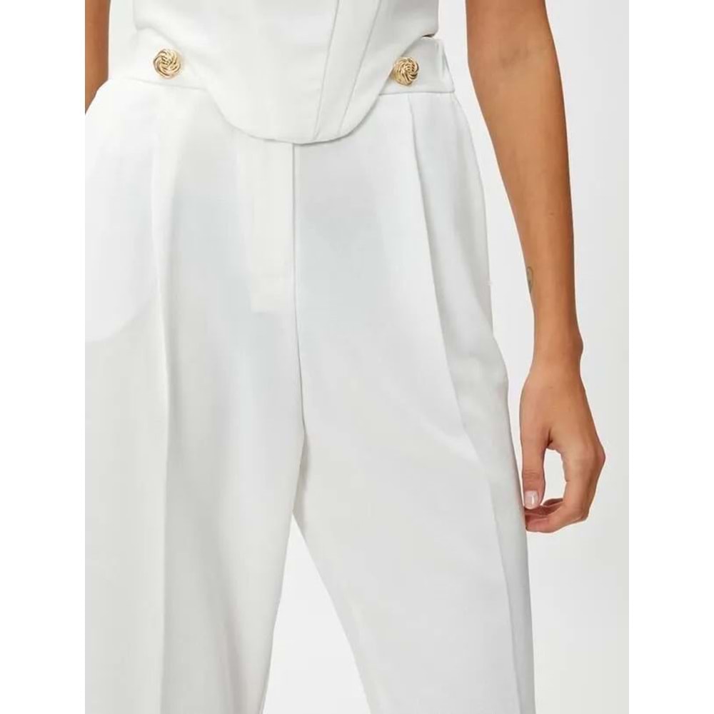 Kadın Giyim Pantolon 3SAK40014CW Kırık Beyaz