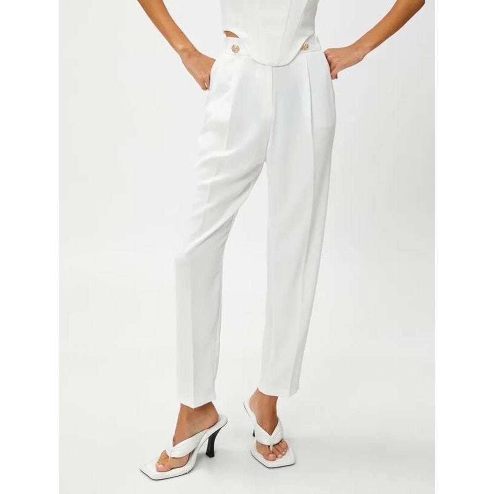 Kadın Giyim Pantolon 3SAK40014CW Kırık Beyaz