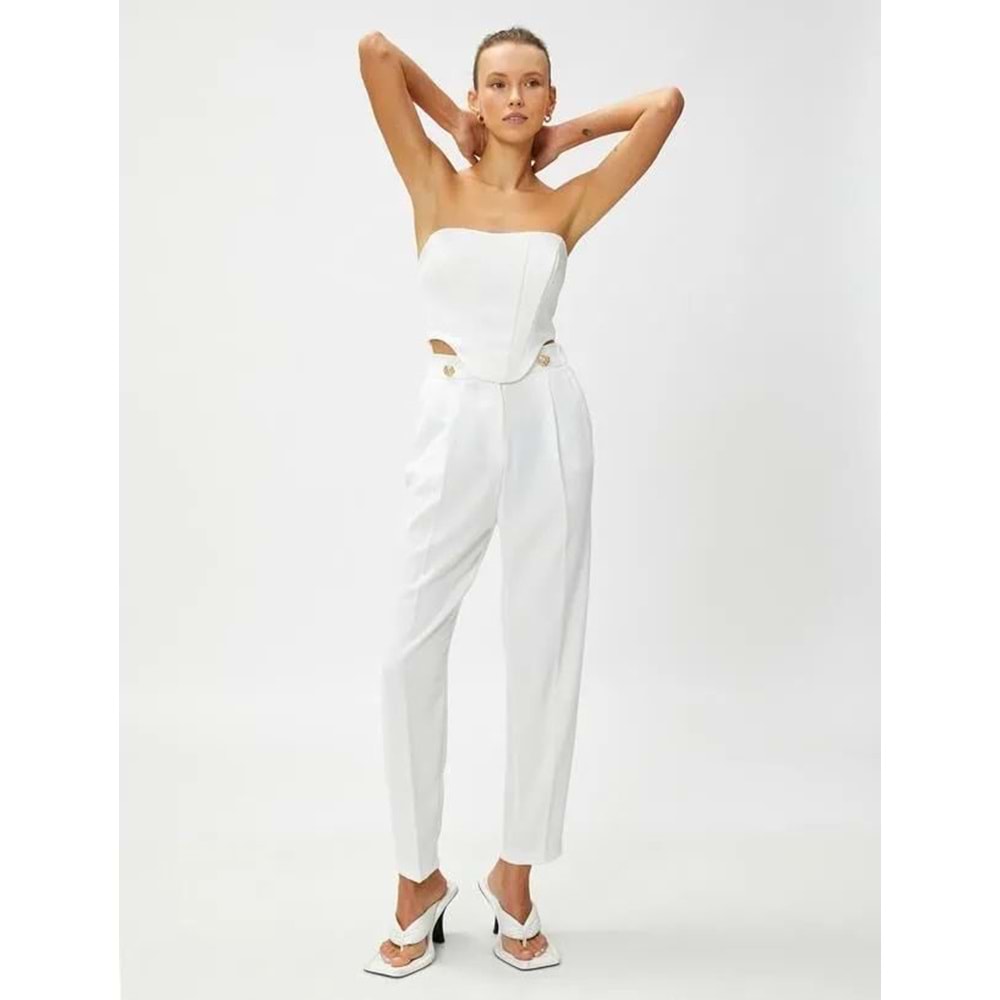 Kadın Giyim Pantolon 3SAK40014CW Kırık Beyaz