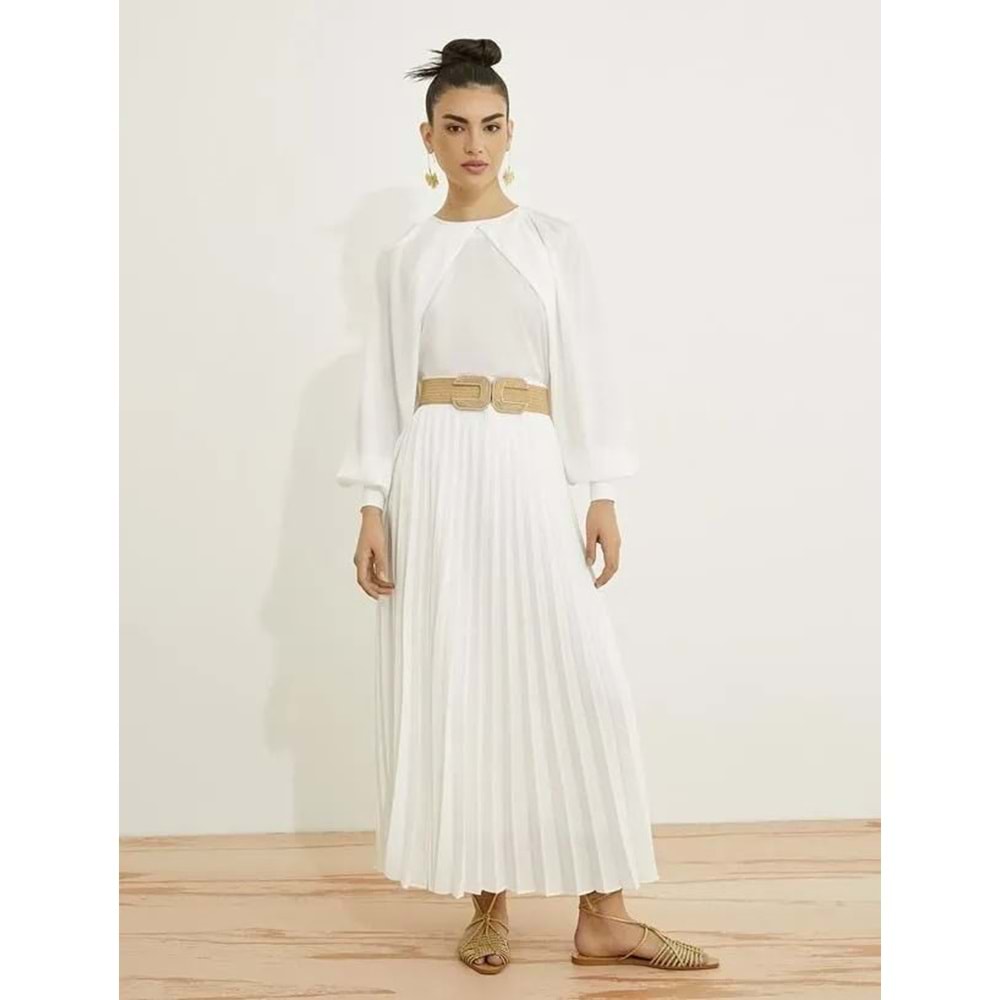 Kadın Giyim Bluz 3SAK60112CW Kırık Beyaz