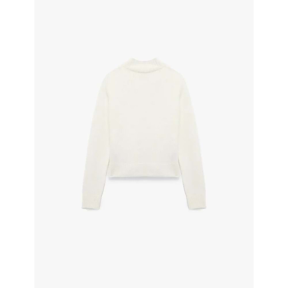 Kadın Giyim Yumuşak Dokulu Dik Yaka Uzun Kollu Triko Kazak - KOTON - 6WAK90026HT - EKRU - M