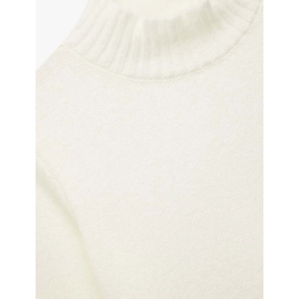 Kadın Giyim Yumuşak Dokulu Dik Yaka Uzun Kollu Triko Kazak - KOTON - 6WAK90026HT - EKRU - M