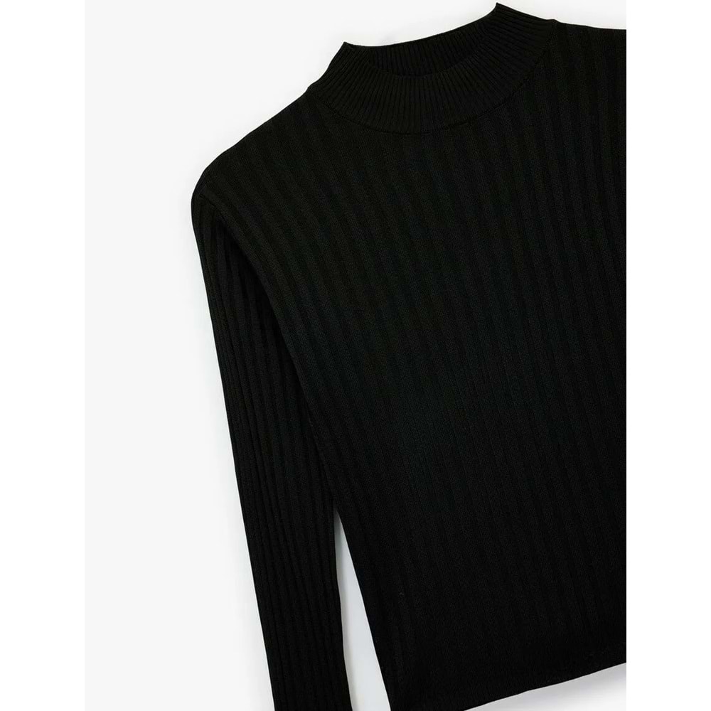 Kadın Giyim Uzun Kollu Dik Yaka Triko Kazak - KOTON - 6WAK90092HT - SİYAH - M