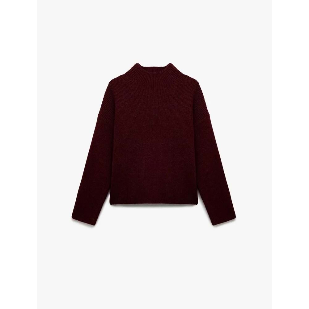 Kadın Giyim Rahat Kalıp Basic Triko Kazak - KOTON - 6WAL90027HT - BORDO - S
