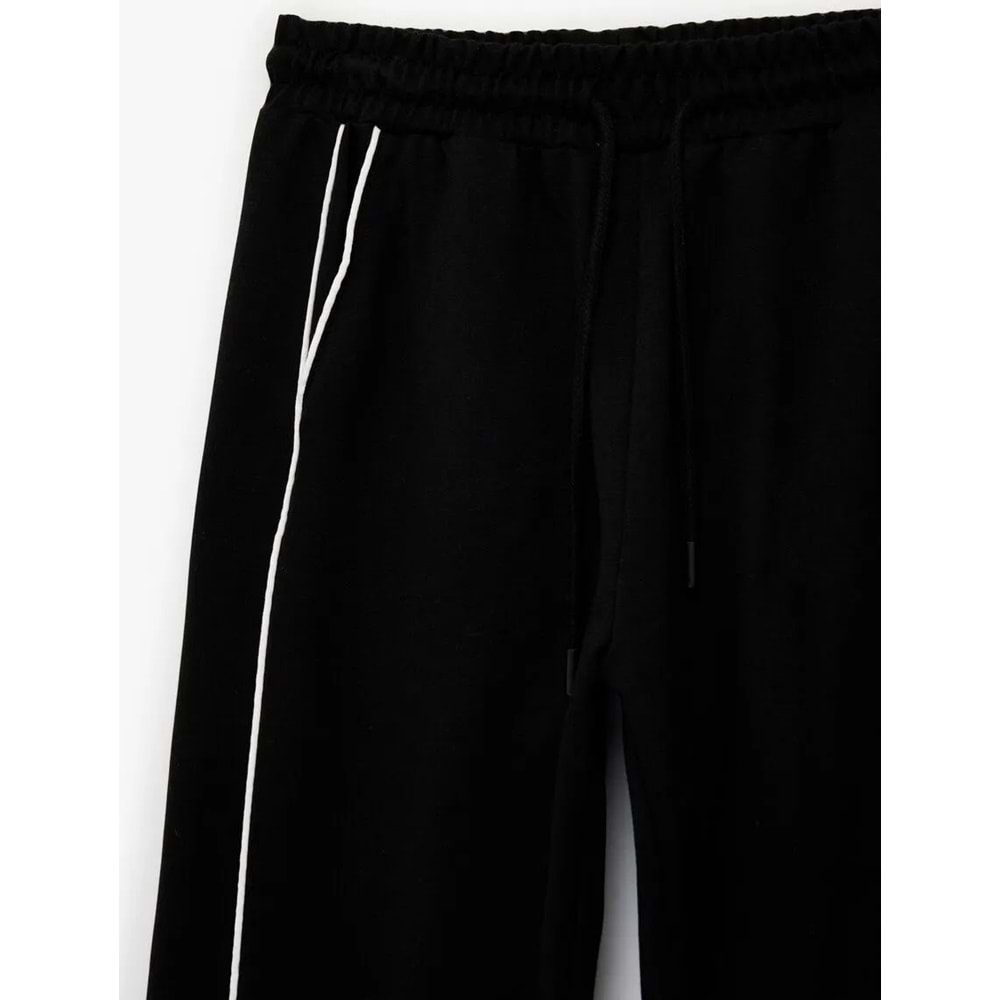 Kadın Giyim Yüksek Bel Cepli Biyeli Spor Oversize Geniş Paça Eşofman Altı - KOTON - 6SAK40127NK - SİYAH - S