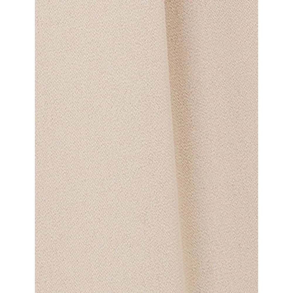 Kadın Giyim Krep Kumaş Pile Detaylı Cepli Yüksek Bel Palazzo Pantolon - KOTON - 6SAK40183UW - BEJ - 40