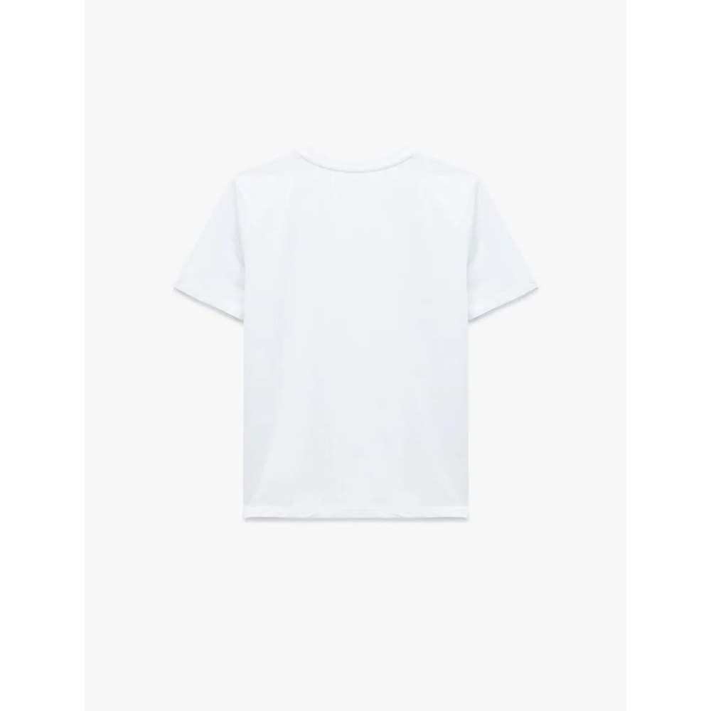 Kadın Giyim Pamuklu Kısa Kollu Bisiklet Yaka Kabartma Baskı Detaylı Tişört - KOTON - 6SAK50056EK - BEYAZ - XXL