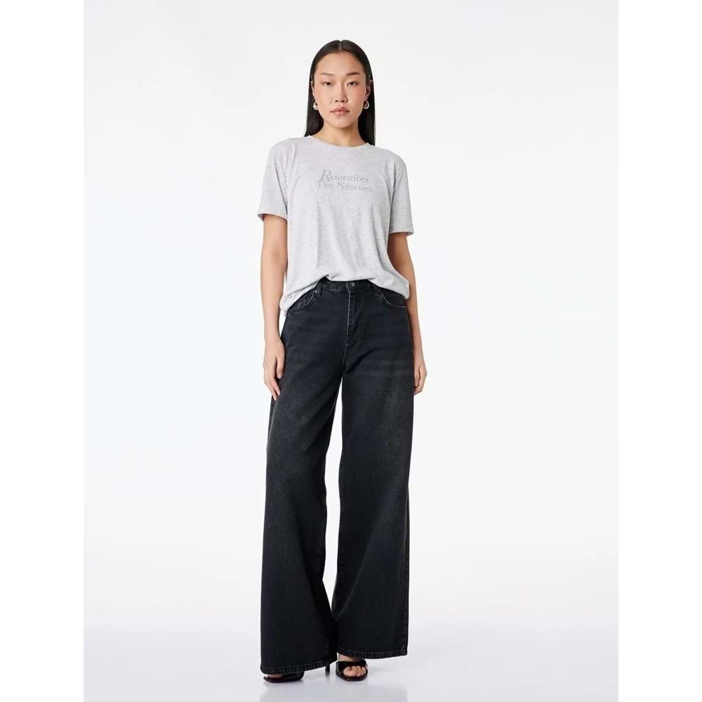 Kadın Giyim Tişört - KOTON - 6SAK50082EK - GRİ MELANJ - S