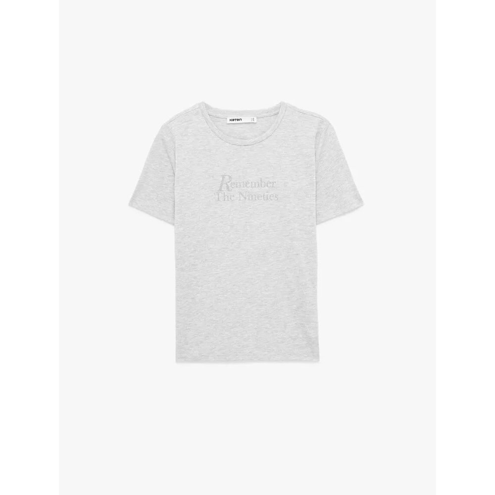 Kadın Giyim Tişört - KOTON - 6SAK50082EK - GRİ MELANJ - S