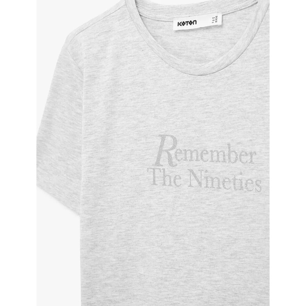 Kadın Giyim Tişört - KOTON - 6SAK50082EK - GRİ MELANJ - S
