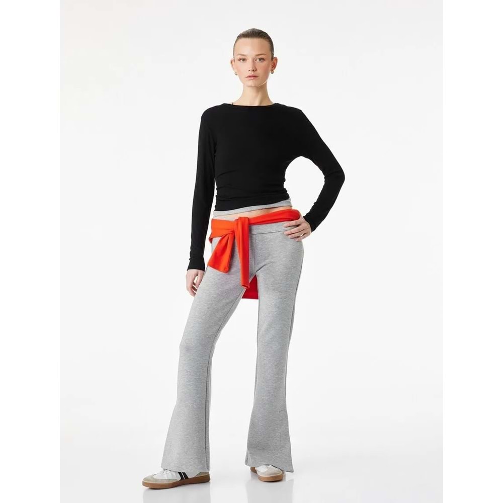 Kadın Giyim Slim Fit İspanyol Paça Tayt - KOTON - 6SAK80091EK - GRİ - S
