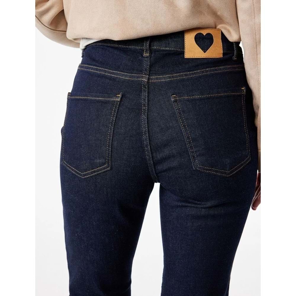 Kadın Giyim İspanyol Paça Pamuklu Denim Pantolon - Flare Jeans - KOTON - 6SAL40164MD - KOYU İNDİGO - 27/32