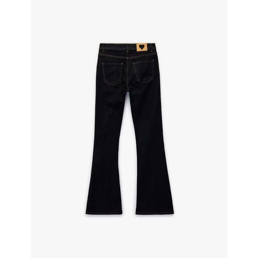 Kadın Giyim İspanyol Paça Pamuklu Denim Pantolon - Flare Jeans - KOTON - 6SAL40164MD - KOYU İNDİGO - 27/32