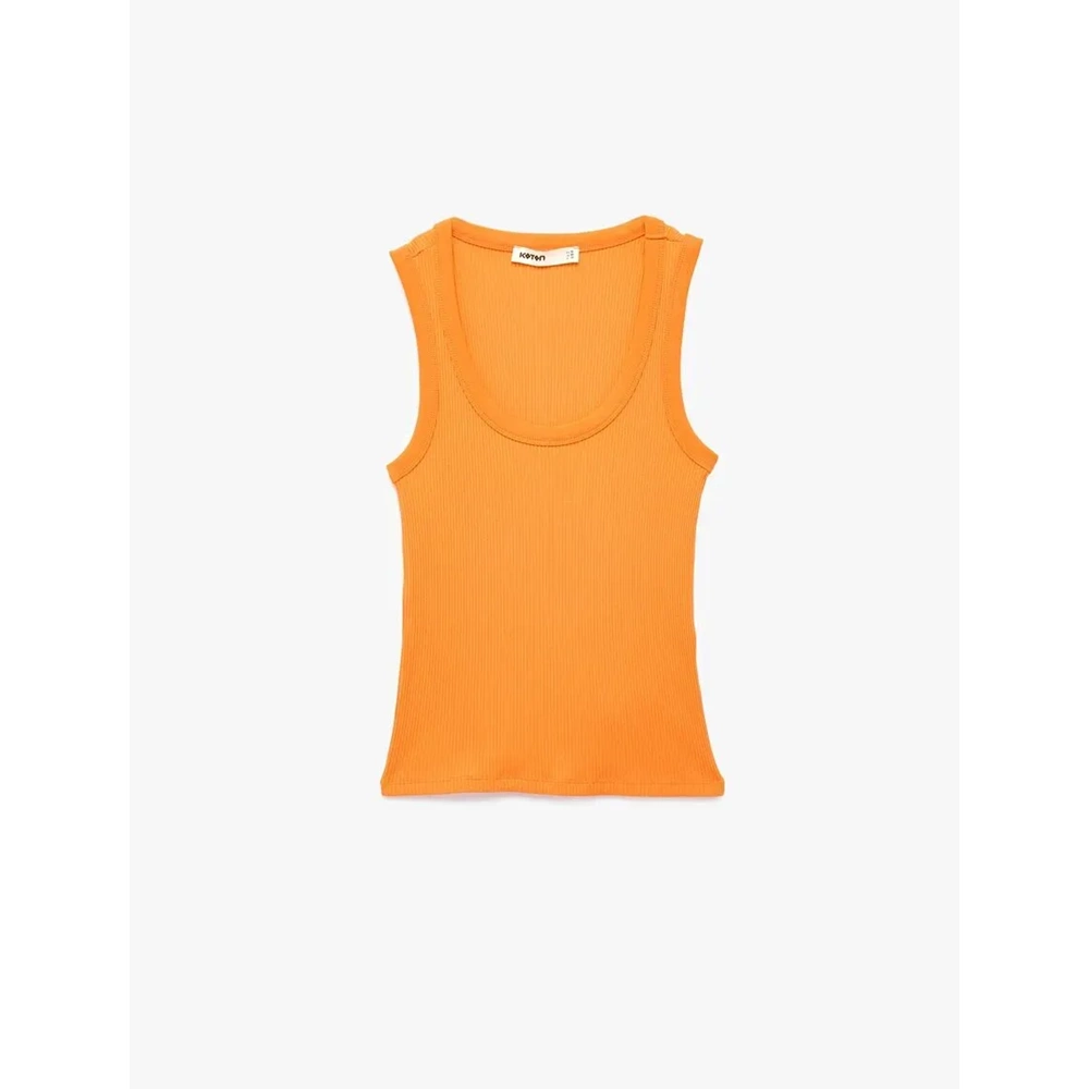 Pamuklu U Yaka Slim Fit Atlet 6SAK10269EK - KOTON - TURUNCU - S