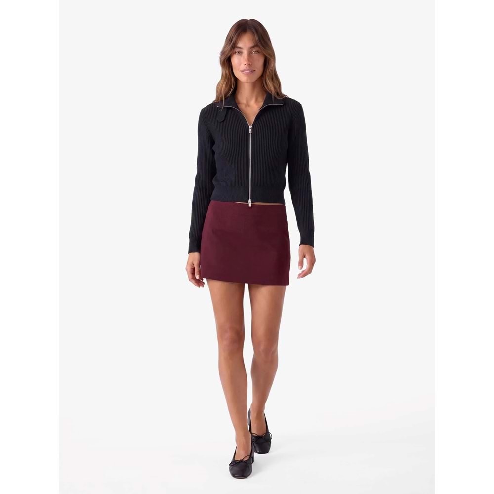 Slim Fit Cep Detaylı Mini Şort Etek 7WAK70011PW - KOTON - MOR - 40