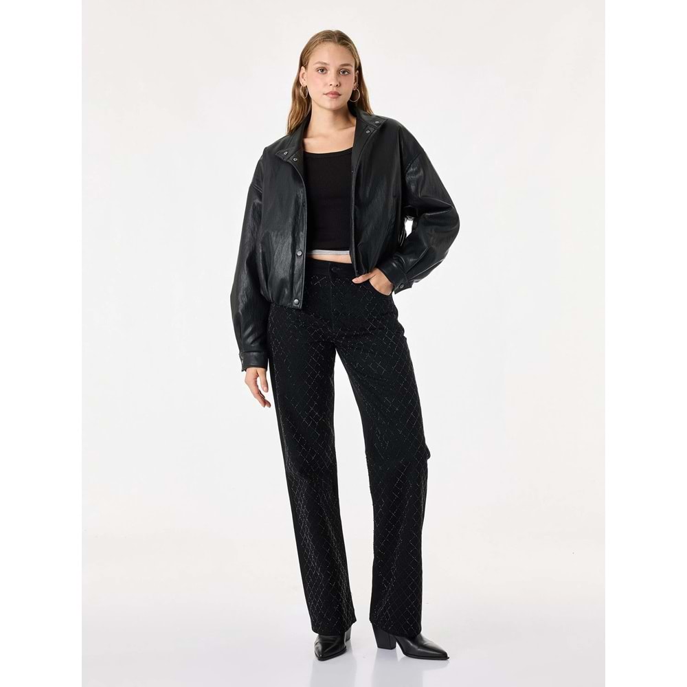 Düz Paça Denim Pantolon - Straight Fit Jean 7WAL40033MD - KOTON - SİYAH - 25/32