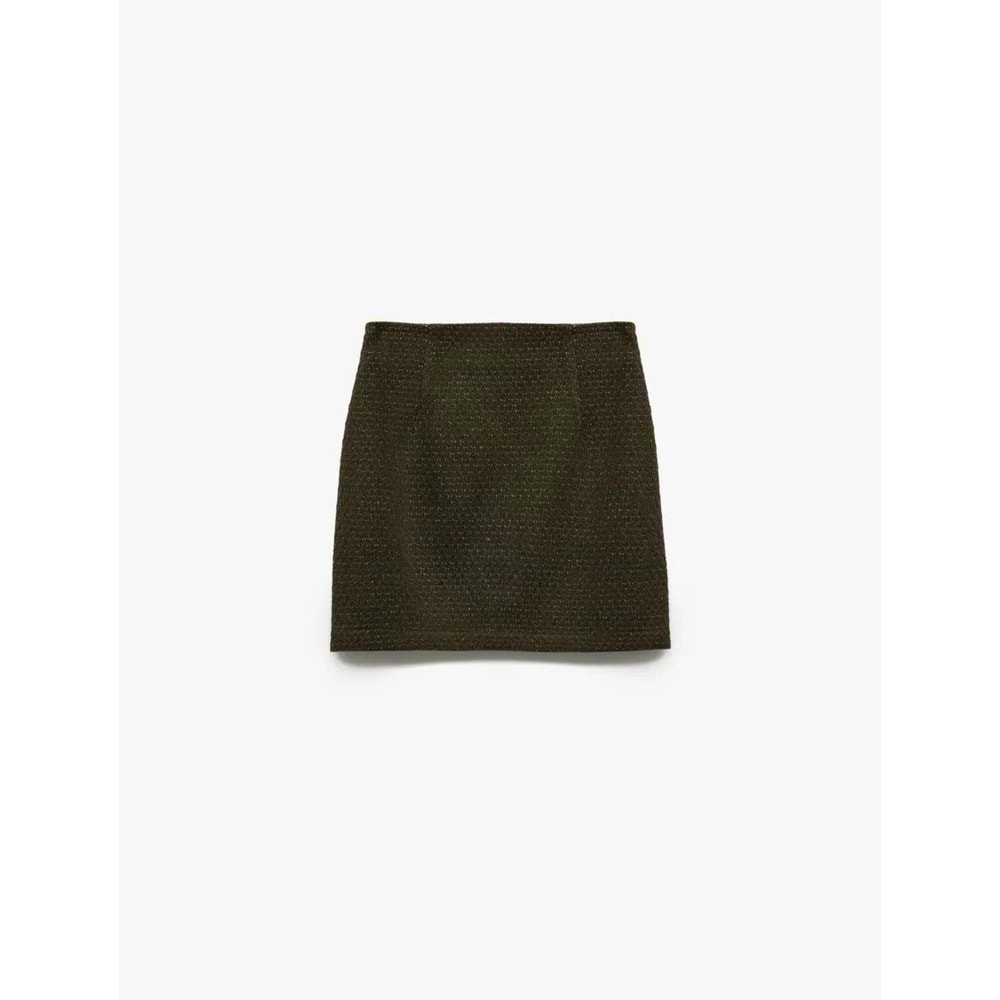 Kadın Giyim Standart Bel A Kesim Mini Tüvit Etek - KOTON - 6WAK70012UW - HAKİ DESENLİ - 36