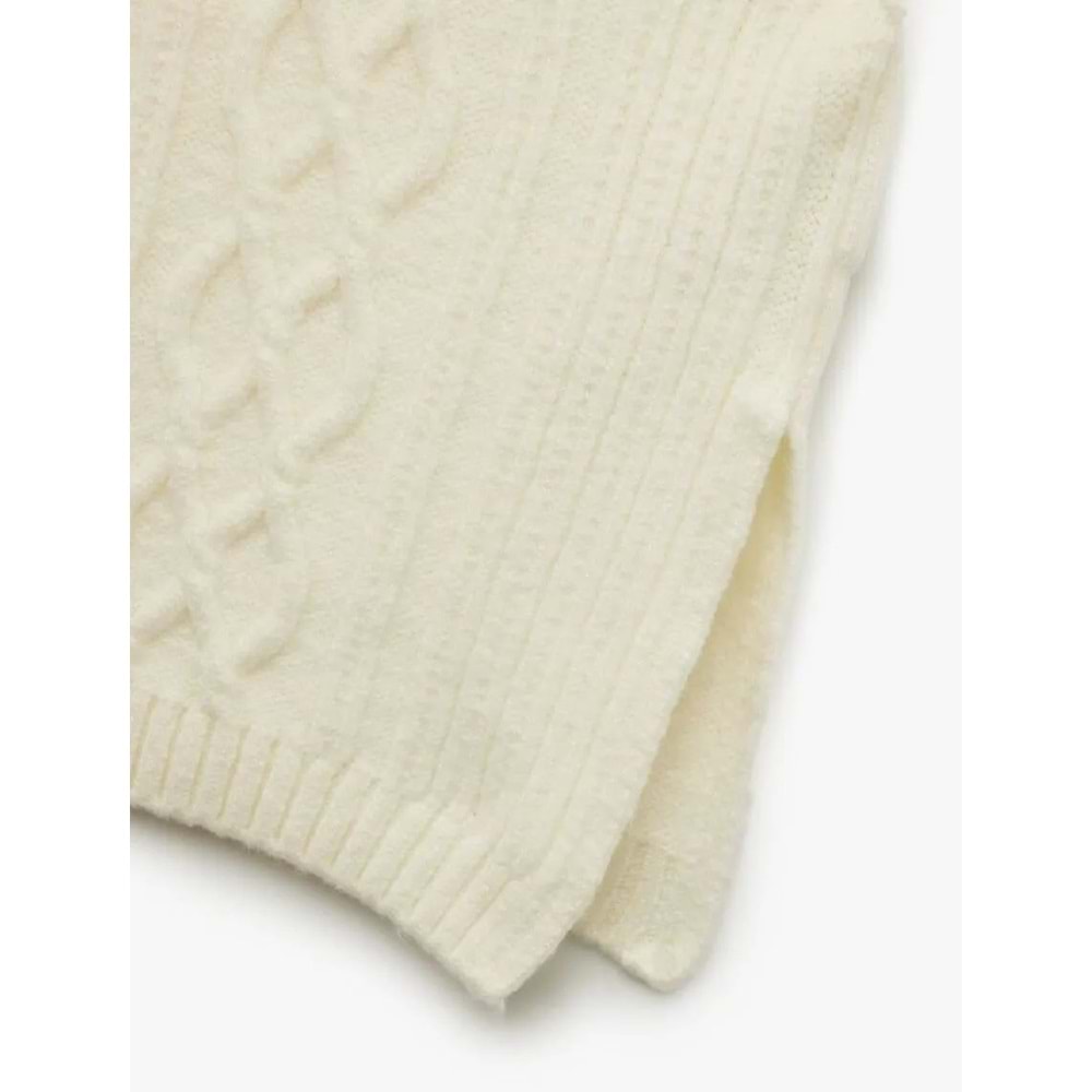 Kadın Giyim Dik Yaka Kolsuz Desenli Triko Süveter 6WAK20028HT