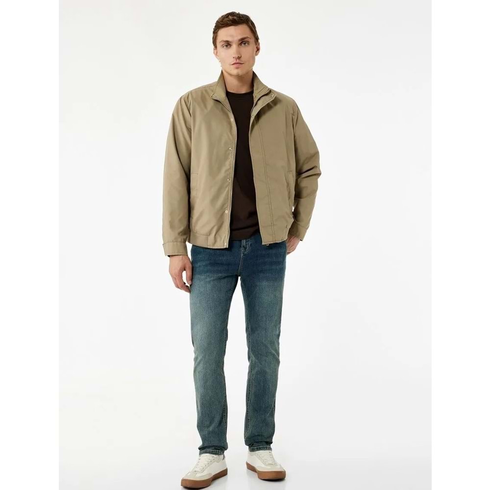 Erkek Giyim Pamuklu Normal Bel Slim Fit Jean Pantolon - Brad Jean - KOTON - 6WAM40017ID - PETROL - 34/30