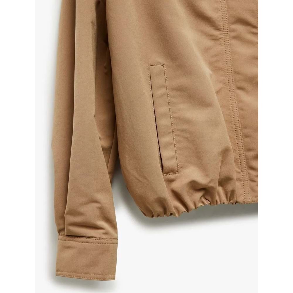 Kadın Giyim Uzun Kollu Dik Yaka Oversize Bomber Ceket - KOTON - 6WAL20137IW - BEJ - 36