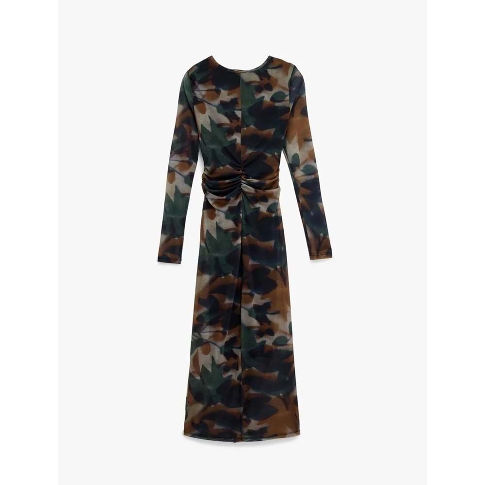 Kadın Giyim Elbise - KOTON - 6WAK80253EK - KAHVERENGİ DESENLİ - L