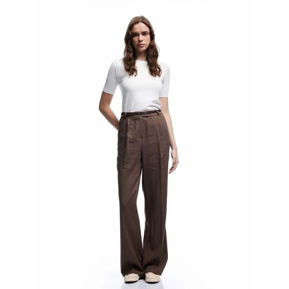 Kadın Giyim Kısa Kollu Bisiklet Yaka Basic Triko Kazak - KOTON - 6WAK90018HT - EKRU - S