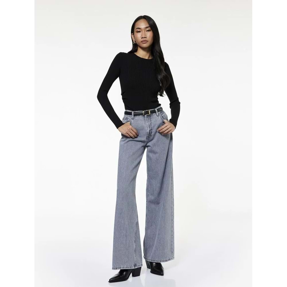 Kadın Giyim Uzun Kollu Yuvarlak Yaka Basic Triko Kazak - KOTON - 6WAK90371HT - SİYAH - L