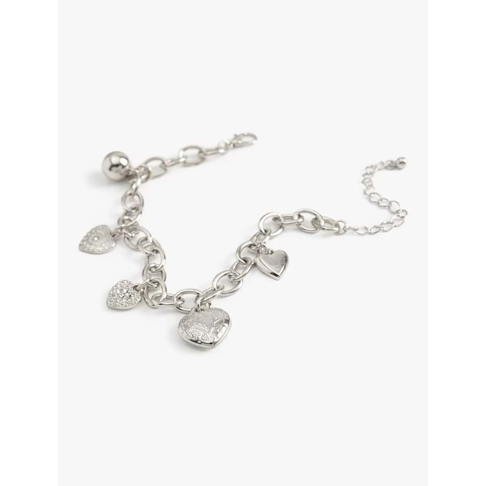 Kadın Aksesuar Zincir Kolye Katlı Taş Charm Detaylı