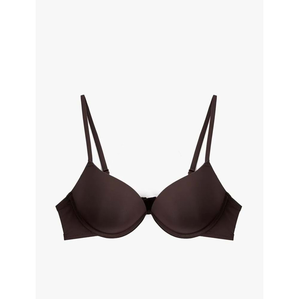 Kadın İç Giyim Rahat Kalıp Destekli Ekstra Dolgulu Sütyen - KOTON - 6WLK10007MK - KAHVERENGİ - 75B