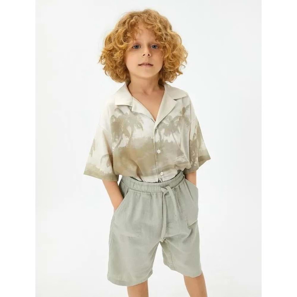 Erkek Çocuk Giyim Polo Tişört 3SKB10662TK Bej Desenli