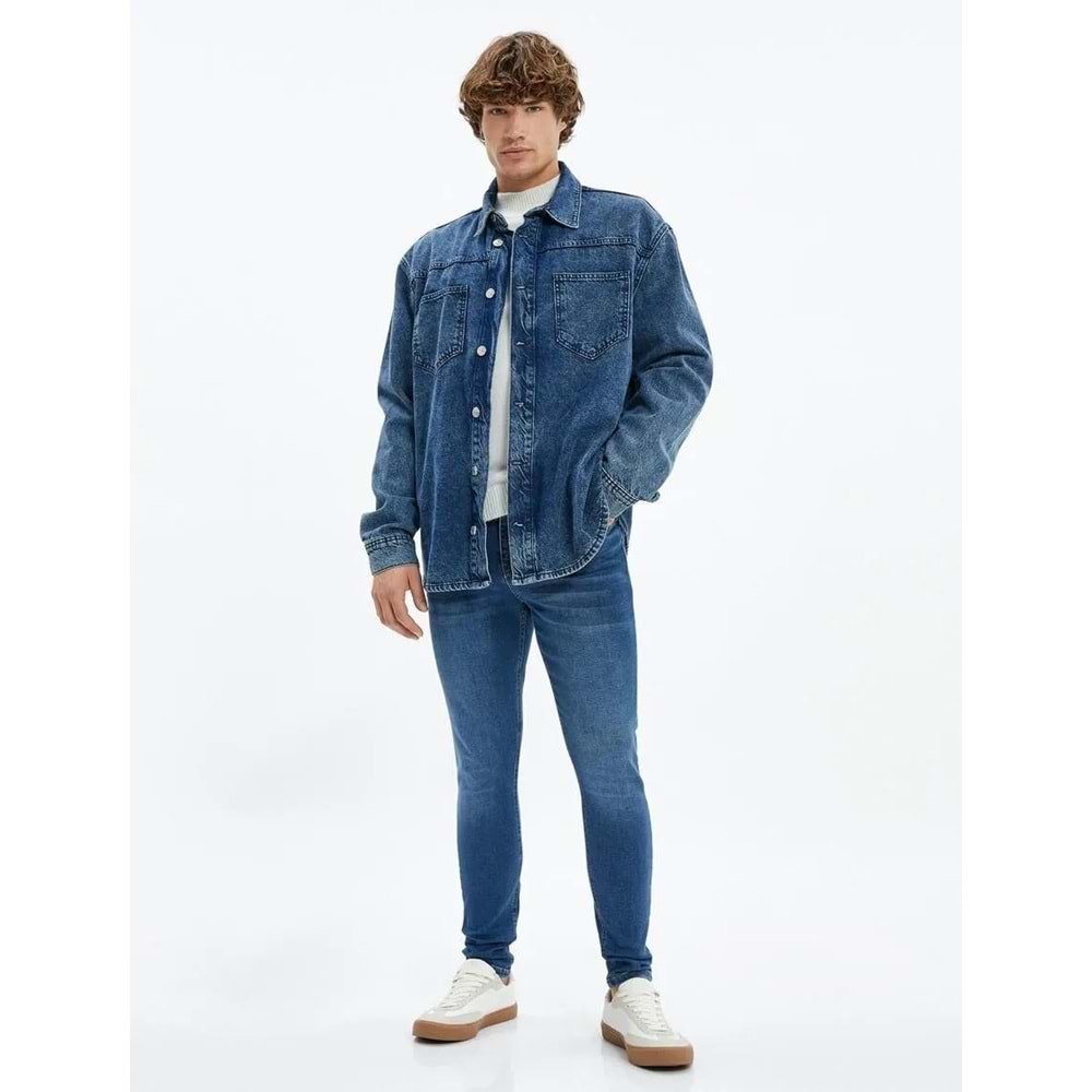 Erkek Giyim Justin Kot Pantolon - KOTON - 4WAM40243ND - ORTA İNDİGO - 34/30