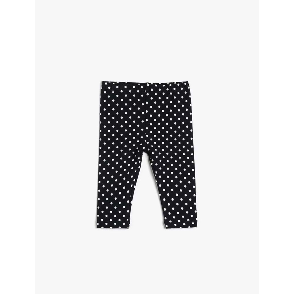 Kız Bebek Tayt Beli Lastikli Puantiyeli Pamuklu - KOTON - 4WMG40022AK - LACİVERT - 9-12 AY