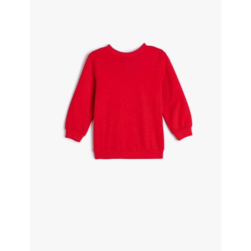 Erkek Bebek Dinozorlu Sweatshirt Uzun Kollu Şardonlu Pamuklu- KOTON - 4WMB10029TK - KIRMIZI - 9-12 AY