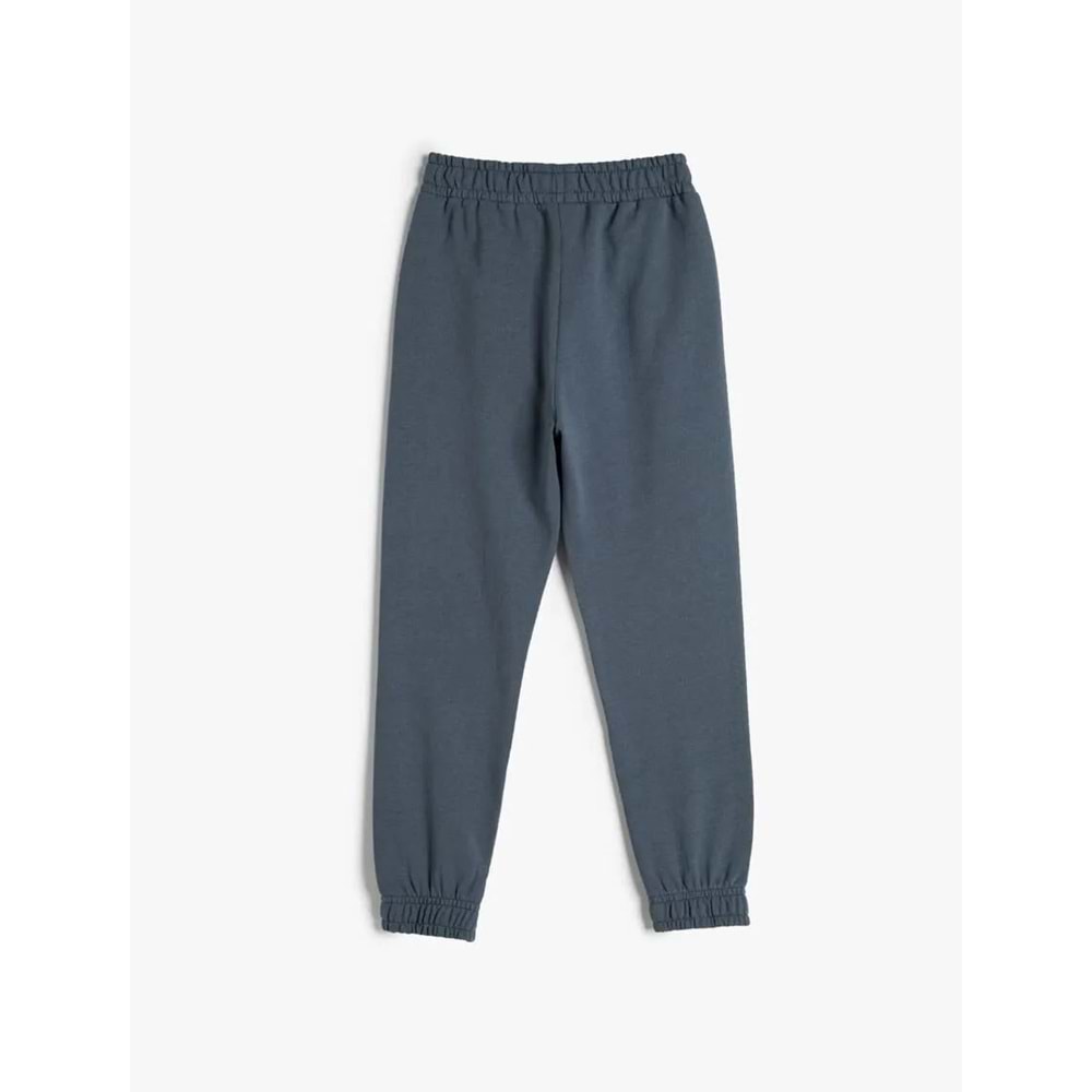 Kız Çocuk Basic Jogger Eşofman Altı Şardonlu Cepli Beli Lastikli Pamuklu - KOTON - 4WKG40151AK - MAVİ - 5-6 YAŞ
