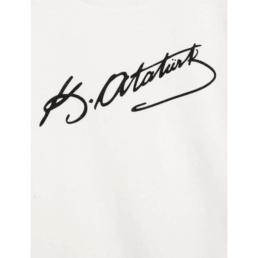 Kız Çocuk Atatürk Baskılı Sweatshirt Uzun Kollu Bisiklet Yaka 100. Yıl - KOTON - 4WKG10027AK - EKRU - 13-14 YAŞ
