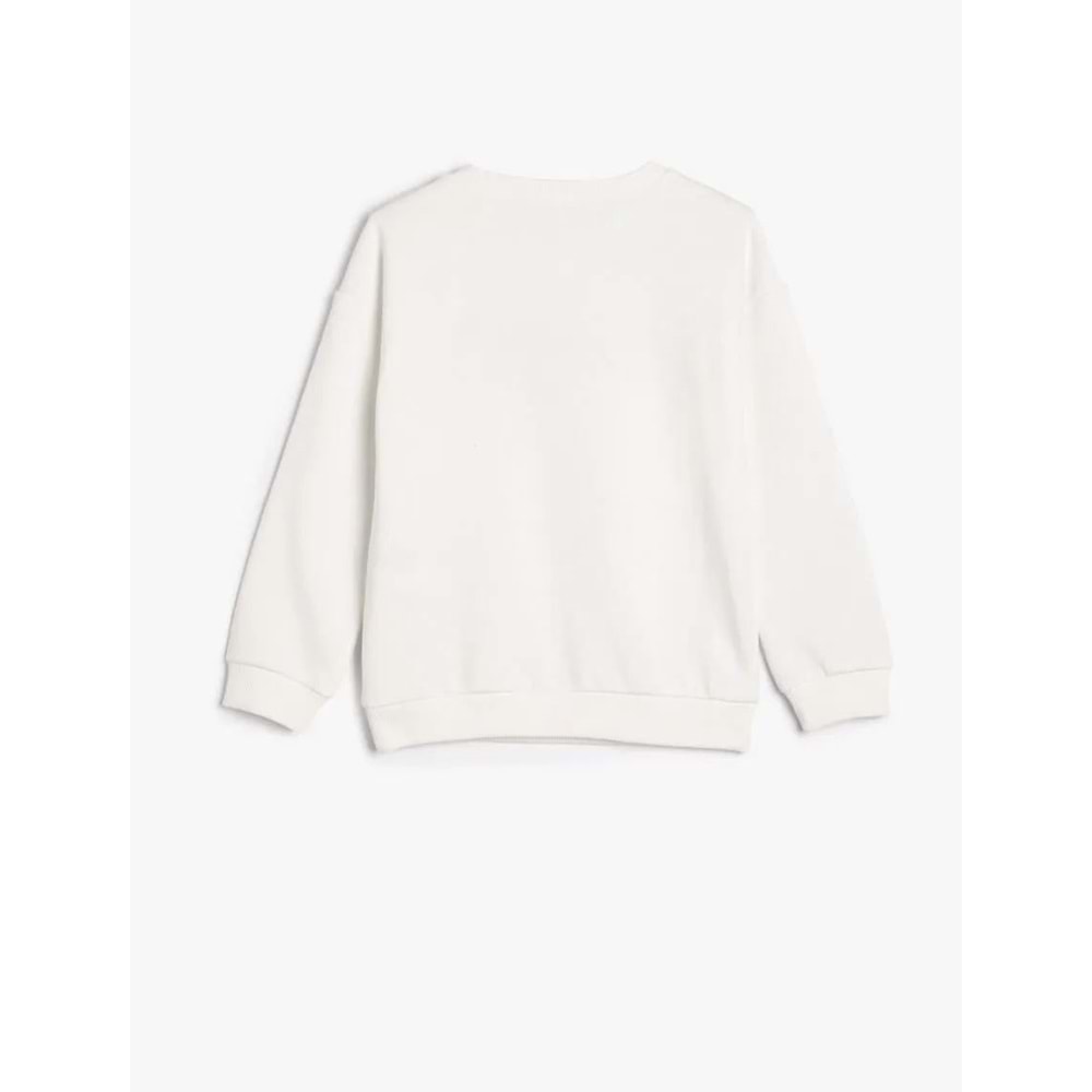 Kız Çocuk Atatürk Baskılı Sweatshirt Uzun Kollu Bisiklet Yaka 100. Yıl - KOTON - 4WKG10027AK - EKRU - 13-14 YAŞ