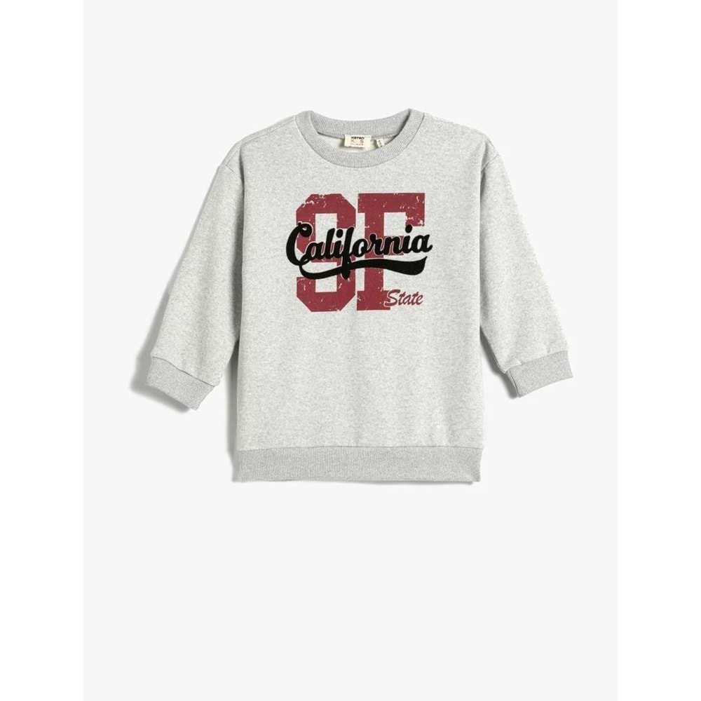 Erkek Çocuk Kolej Sweatshirt Şardonlu Uzun Kollu Bisiklet Yaka4WKB10178TK