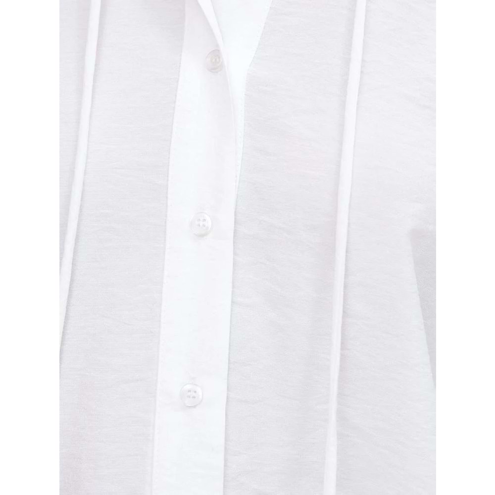 Uzun Kollu Gömlek Düğmeli Yakası Bağlama Detaylı - KOTON - 4WAK60312UW - KIRIK BEYAZ - 38