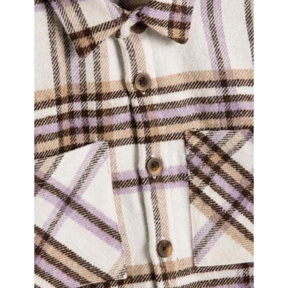 Kız Çocuk Gömlek Ceket Cep Detaylı Uzun Kollu - KOTON - 4WKG60018AW - BEJ - 5-6 YAŞ