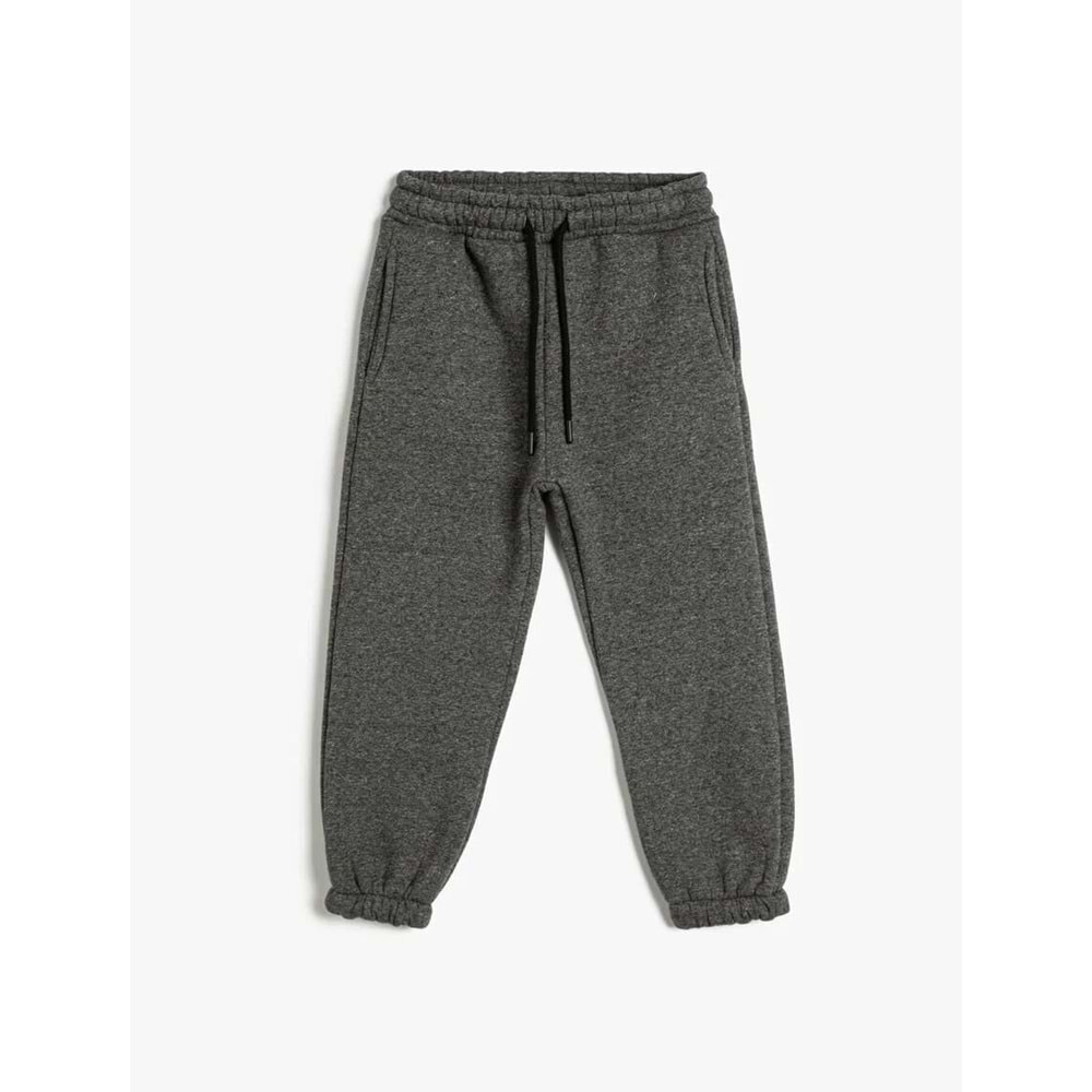 Erkek Çocuk Basic Jogger Eşofman Altı Beli Bağlamalı Cepli Şardonlu - KOTON - 4WKB40036TK - GRİ - 5-6 YAŞ