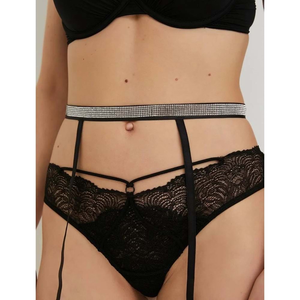 Kadın İç Giyim Jartiyer - KOTON - 4WLK30172MK - SİYAH - L