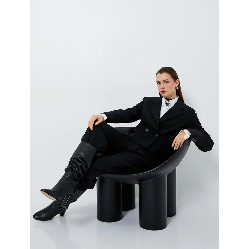 Blazer Ceket Kruvaze Düğmeli Cepli - KOTON - 4WAK50056UW - SİYAH - 42