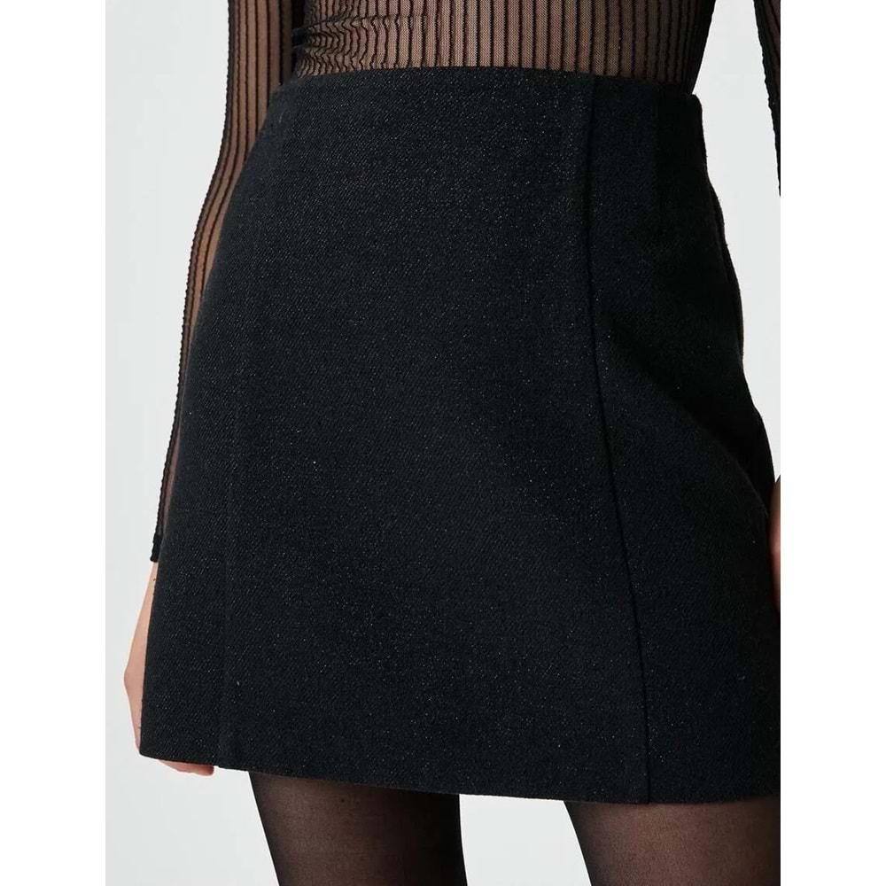 Tuba Ünsal X Koton - Simli Mini Etek - KOTON - 4WAK70245UW - GRİ - 40