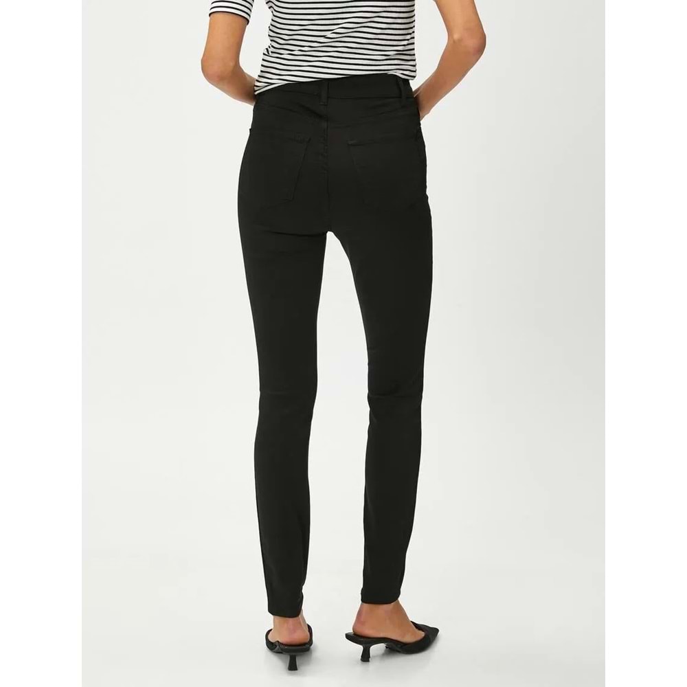 Yüksek Bel Kot Pantolon Dar Paça - KOTON - 4WAL40002MW - SİYAH - 34