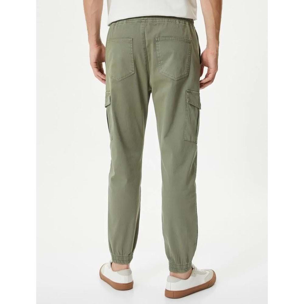 Jogger Pantolon Kargo Cepli Beli Bağcıklı - KOTON - 4SAM40005HW - HAKİ - 40