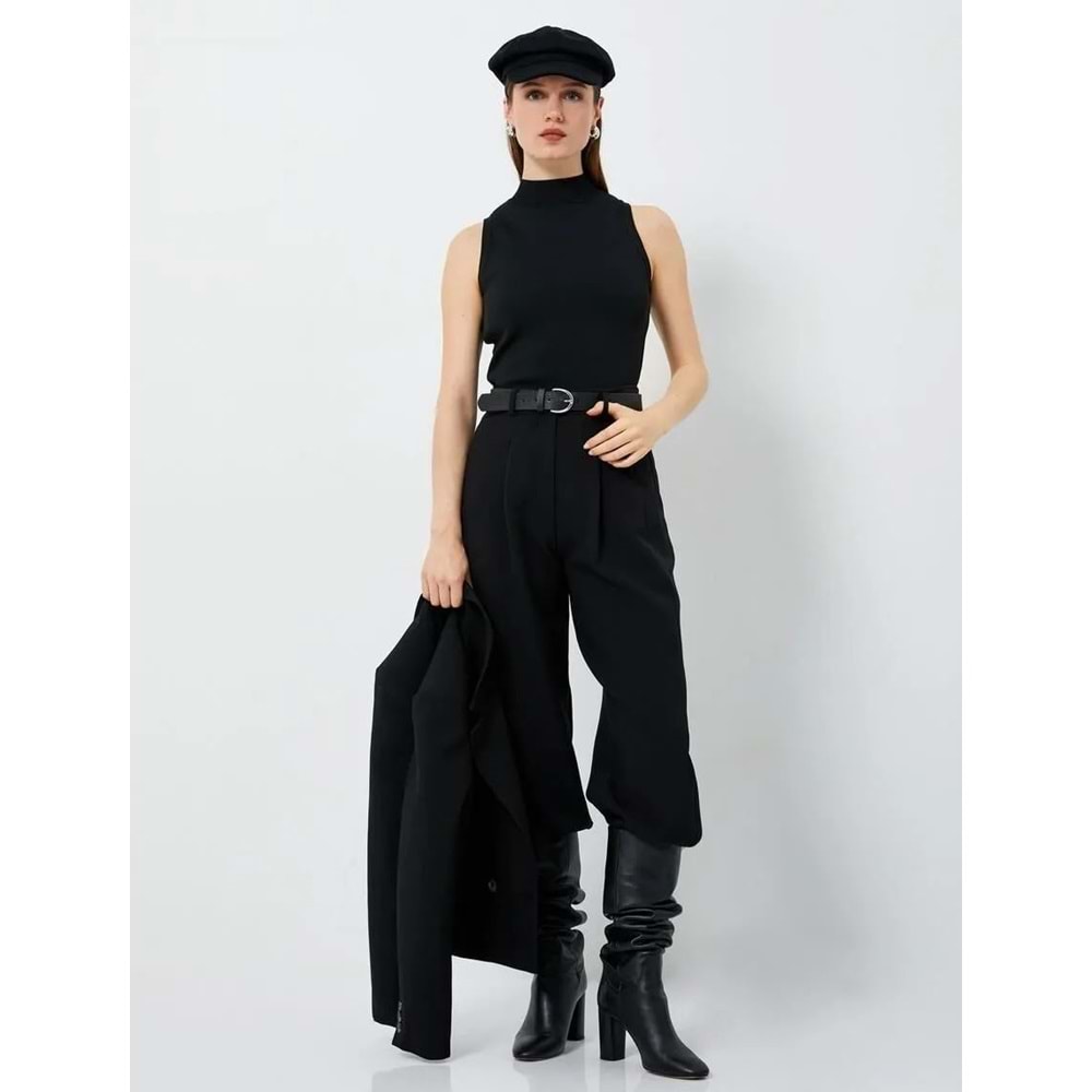Triko Atlet Yarım Balıkçı Yaka - KOTON - 4WAK30014HT - SİYAH - S
