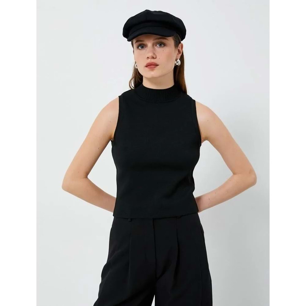 Triko Atlet Yarım Balıkçı Yaka - KOTON - 4WAK30014HT - SİYAH - S